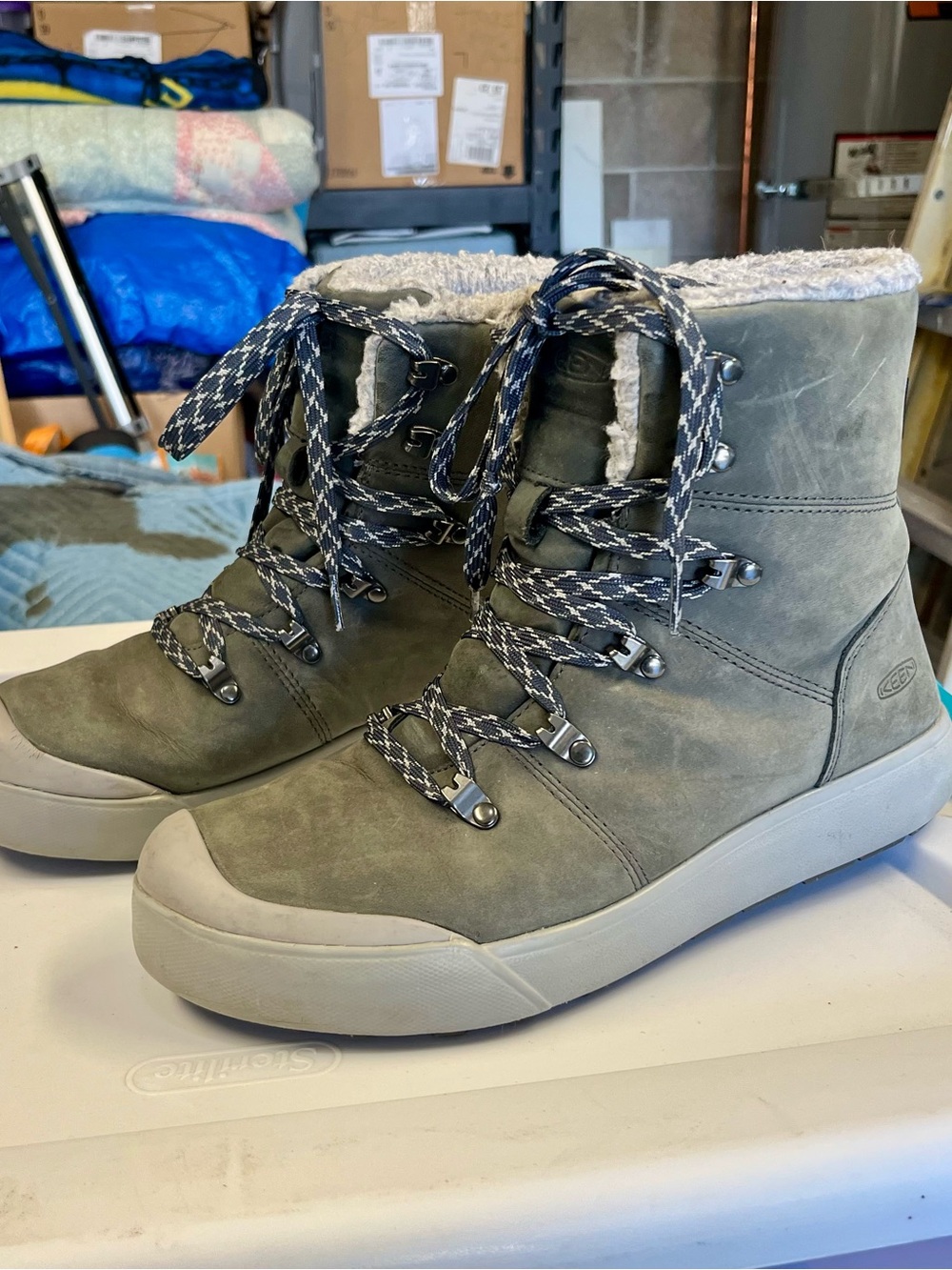 KEEN Waterproof Hiker Boots Elena Pewter/Drizzle - size 8 - Picture 11 of 13